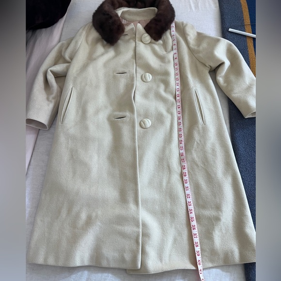 Vintage mink fur collar swing coat - Picture 3 of 15